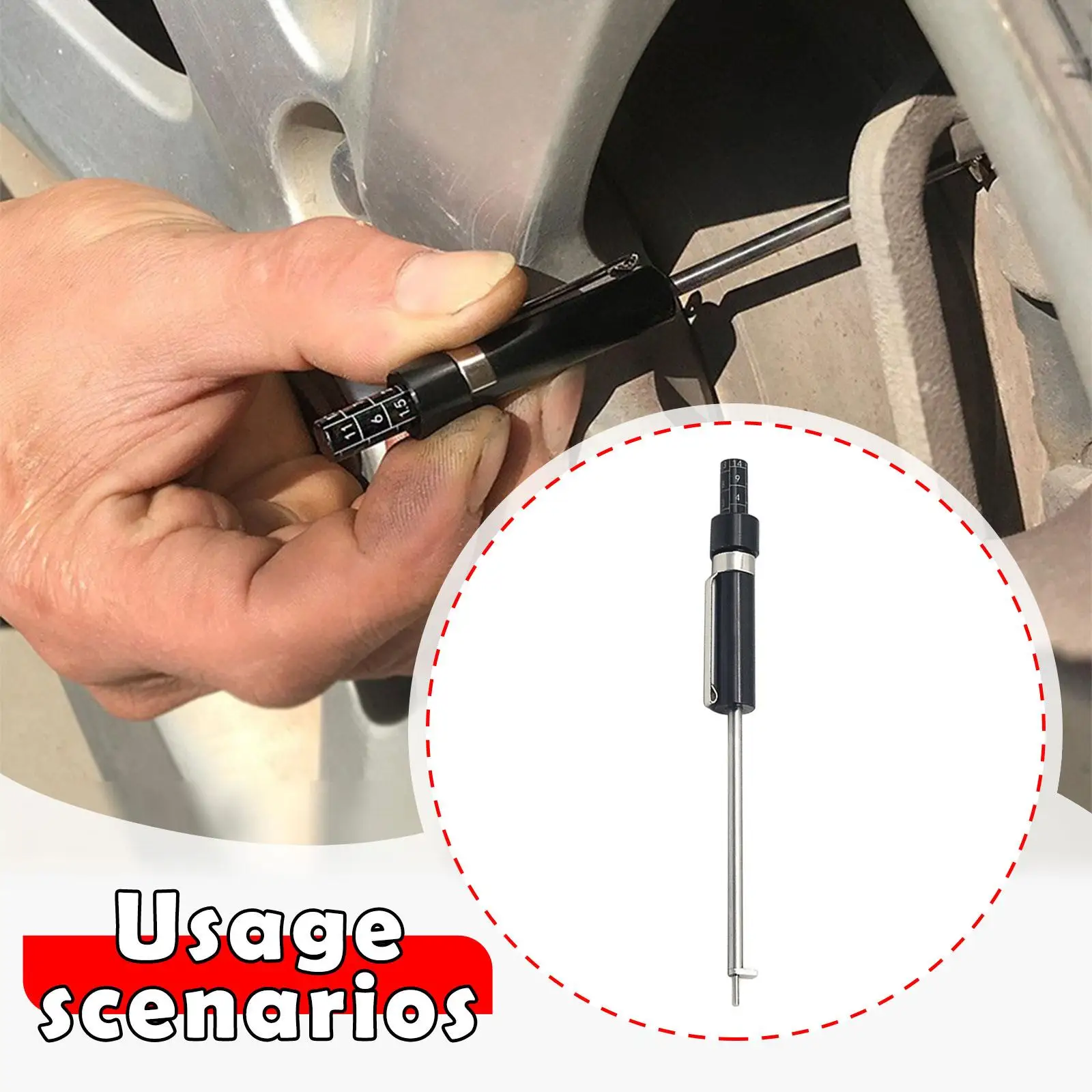 

Brake Pad Tester Detection Pen Metal Accurate Thickness Measure Tool for Auto Parts Inspection