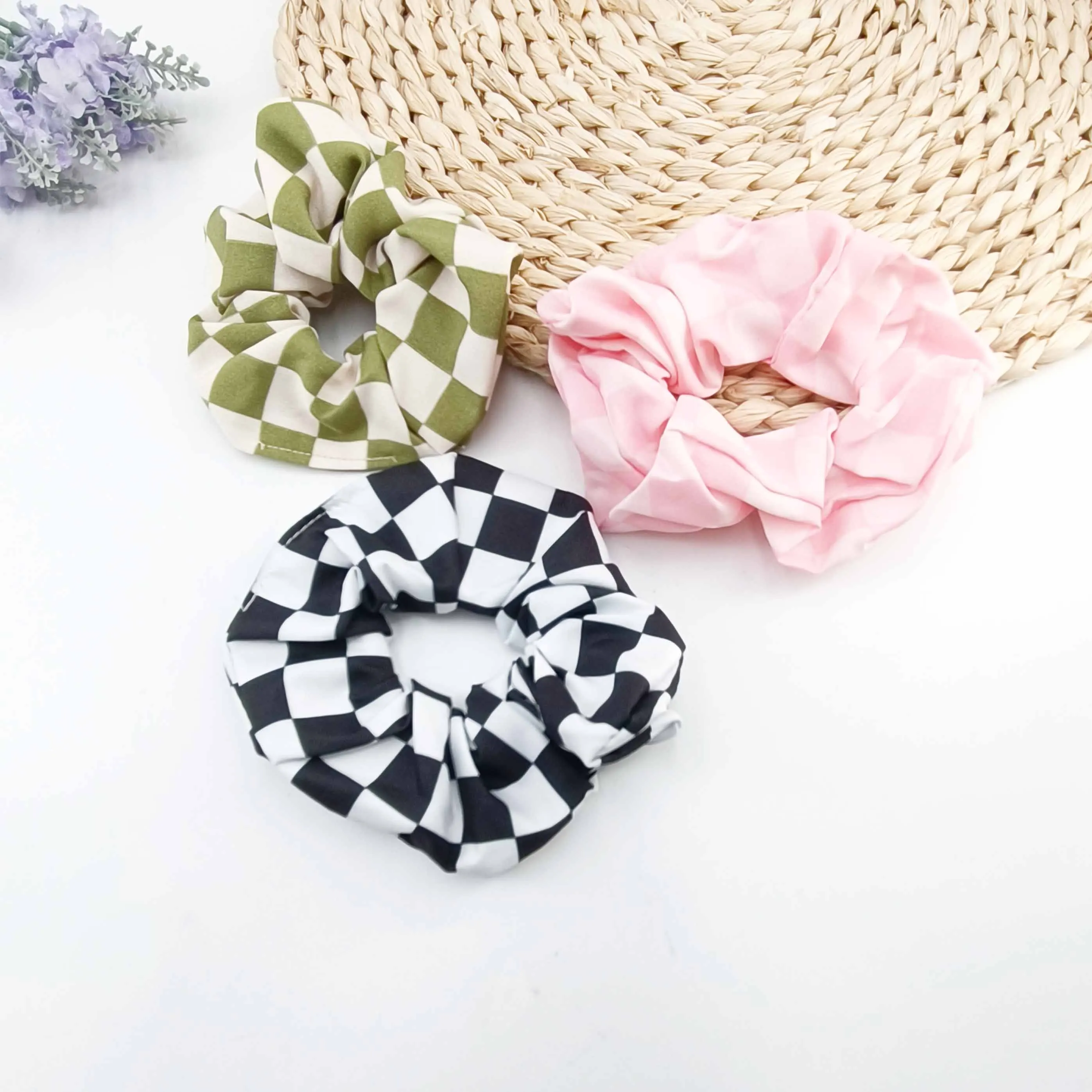 موضة جديدة كل مباراة ملونة الشطرنج منقوشة لينة النسيج الفتيات النساء مطاطا رباط شعر حبال الشعر إكسسوارات الشعر أغطية الرأس