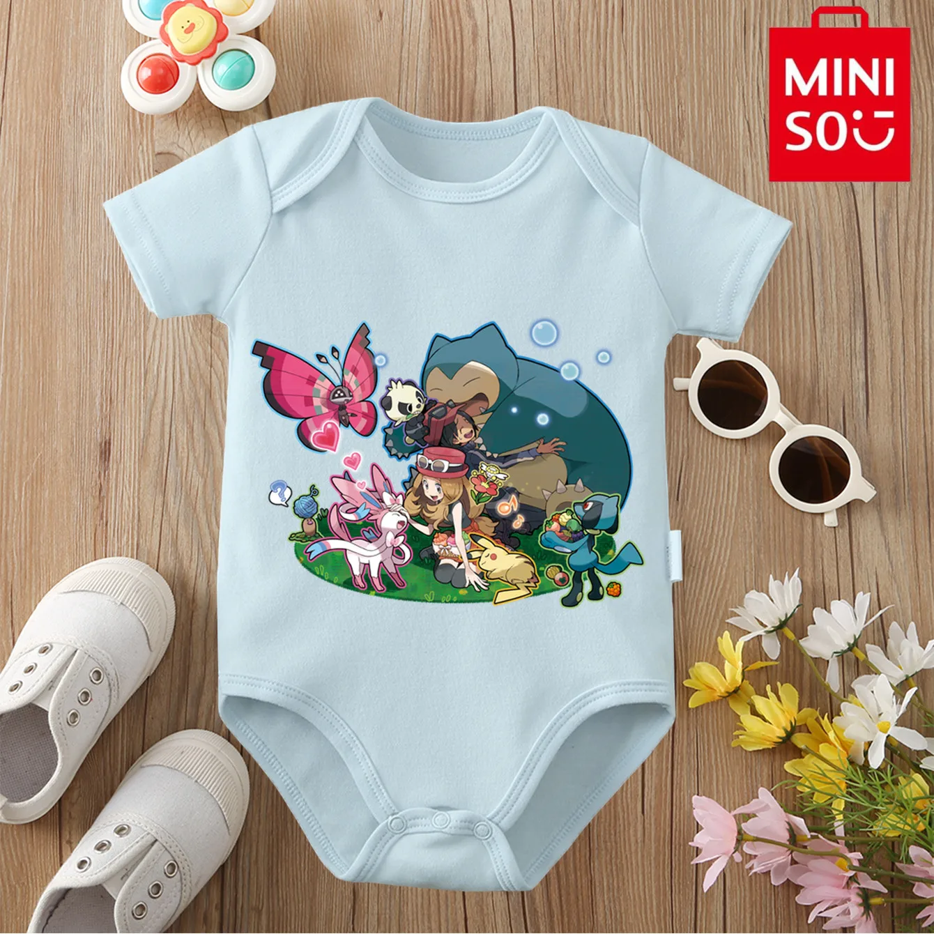 

MINISO Карманный Monster Pichu, милый боди из чистого хлопка в японском стиле для ребенка, комбинезон-комбинезон для новорожденных от 0 до 12 месяцев