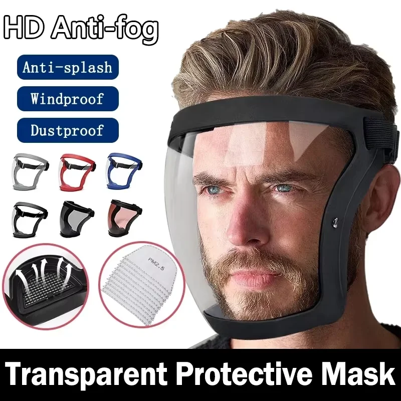 Transparent Facial Shield Anti-Fog Work Protection Mask Filter Dust-proof Anti-splash Full-Face Grinding Weeding Protection Mask