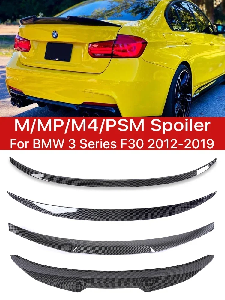 

New! Carbon Fiber Rear Bumper Trunk Roof Lip Spoiler MP PSM M4 Style Wing Tail Kit for BMW 3 Series F30 2012-2019 Gloss Black