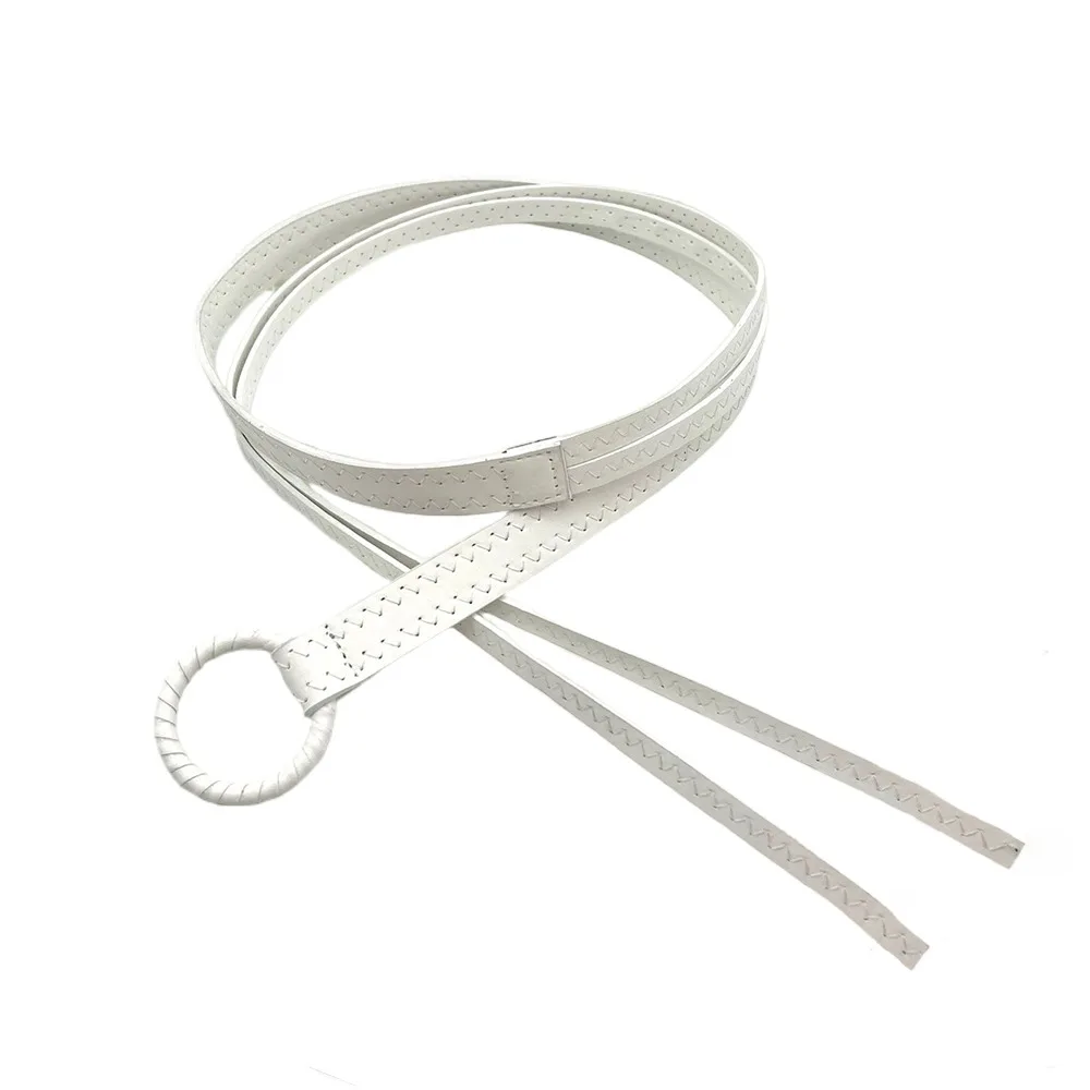 

Fashion Solid Color Leather Belt Vintage Luxury Design Trouser Dress Belts Casual Thin Waist Strap Women