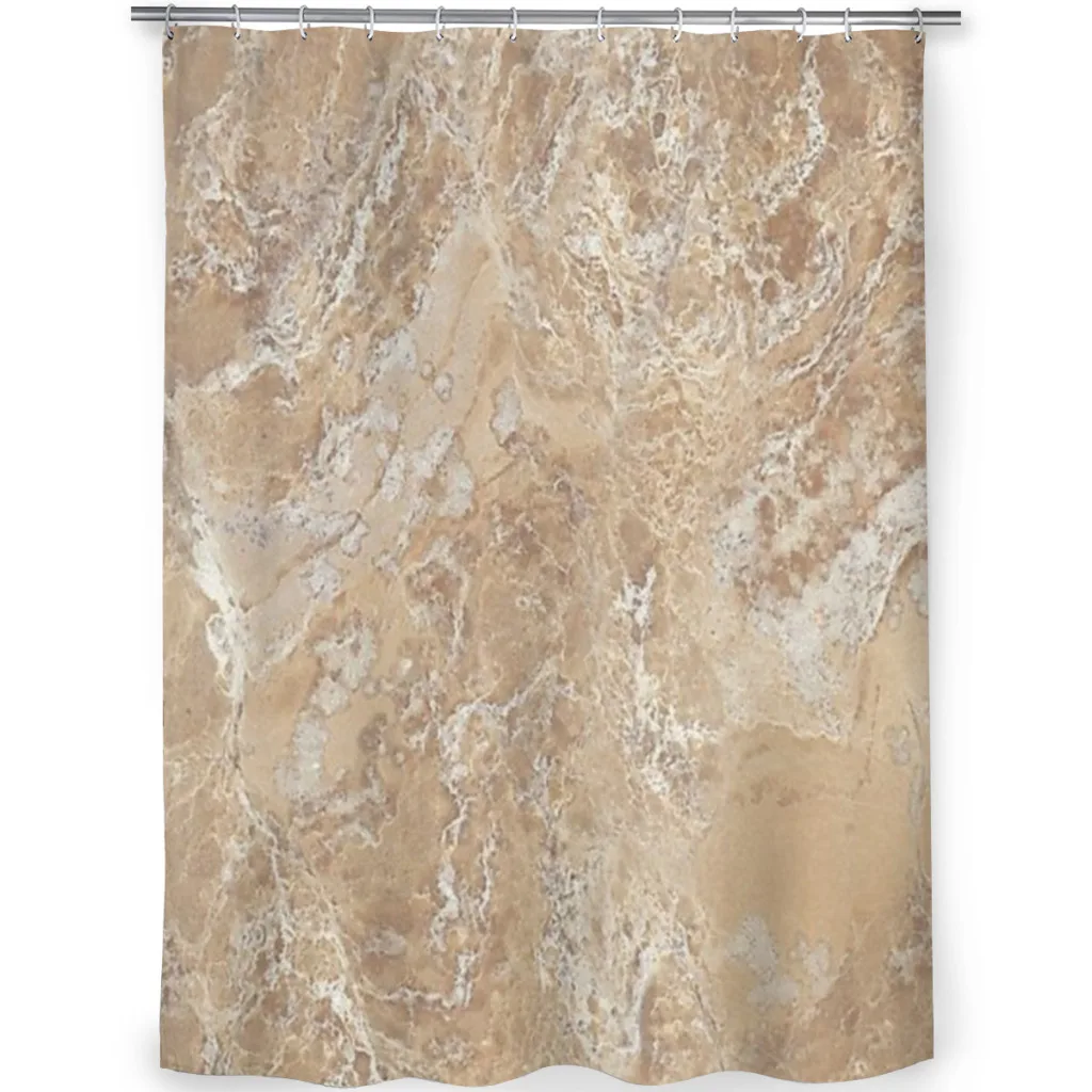 Shower curtain Bathroom  abstract contemporary cream beige sand stone granite marble decor Modern household Curtain