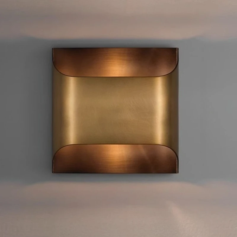 Copper LED Light Modern Minimalism Wall Lamp Living Room Bedroom Bedside Mood Lights High Temperature Baked Paint Lighting Lamps view 2