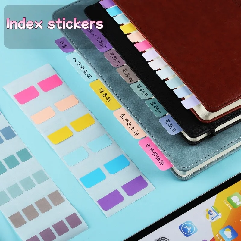 60/120/240Sheets Index Stickers Sticky Notes Colored Fluorescent Stickers Memo Pads Colorful Sticky Notes