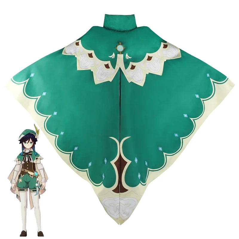 Genshin Impact Venti Cosplay Kostuum Uniform Anime Barbatos Cosplay Venti Pruik Halloween Kostuums voor Vrouwen Game Wendi Windy