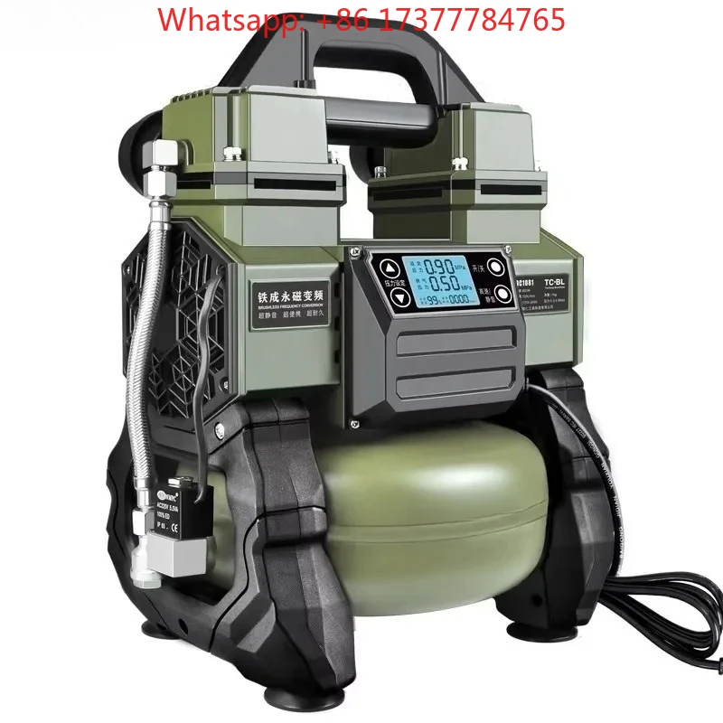Small Portable Oil-Free Silent Air Compressor Pump High Pressure Variable Frequency For Woodworking And Painting