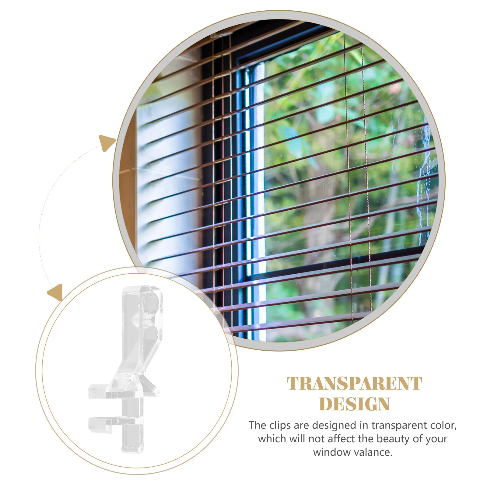 

20pcs Valance Clips For Blinds Transparent Wear-Resistant Blind Brackets Fitting Hidden Curtain Accessories Vertical Blind