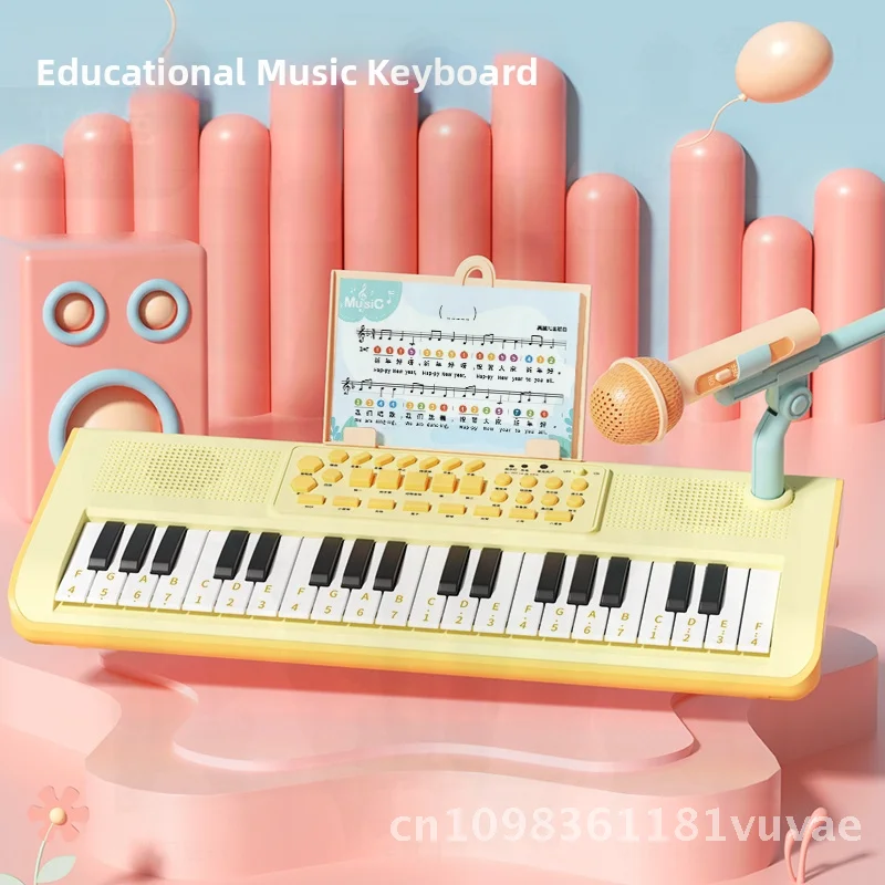 لعبة الجهاز الإلكتروني متعددة الوظائف للأطفال مع ميكروفون، آلة موسيقية للمبتدئين في البيانو، تعليم موسيقى الطفل