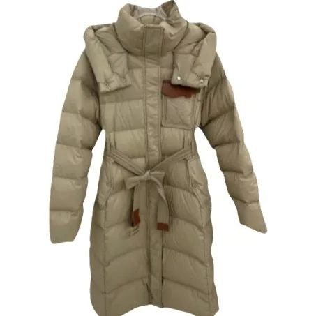 2025 여성용 다운 재킷 신상 가을 겨울 코트 후드 롱패딩 벨트 여성용 두꺼운 따뜻한 루즈핏 다운 파카 아우터