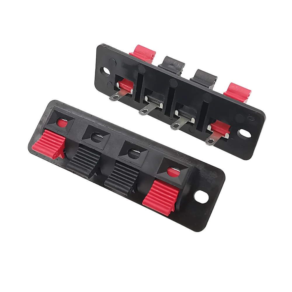 5Pcs Plastic 4 Positions Audio Speaker Cable Wiring Socket Jack Spring Terminal Clip Connector