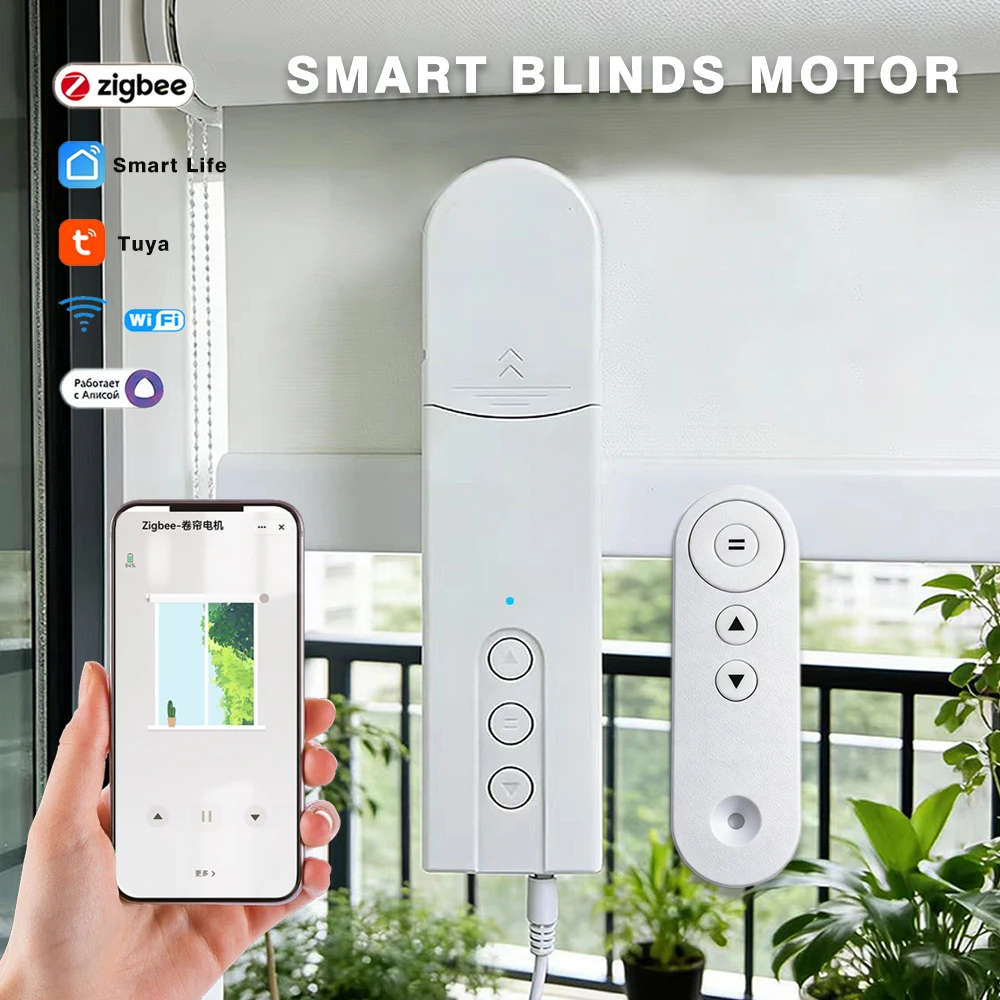 Motor inteligente Zigbee Tuya para persianas enrollables, control por aplicación, motor WIFI para cortinas, control de elevación y apertura/cierre.