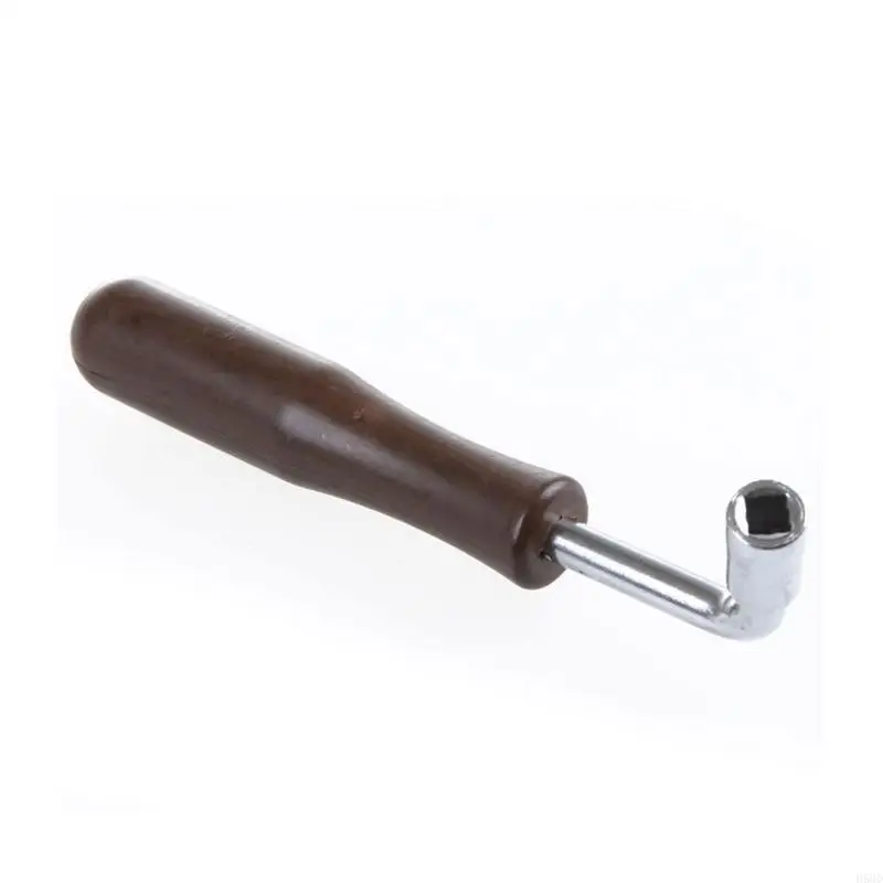 Stainless L Shaped Piano Tuning Spanner Wooden Handle Piano Tuning Hammer Wrench 