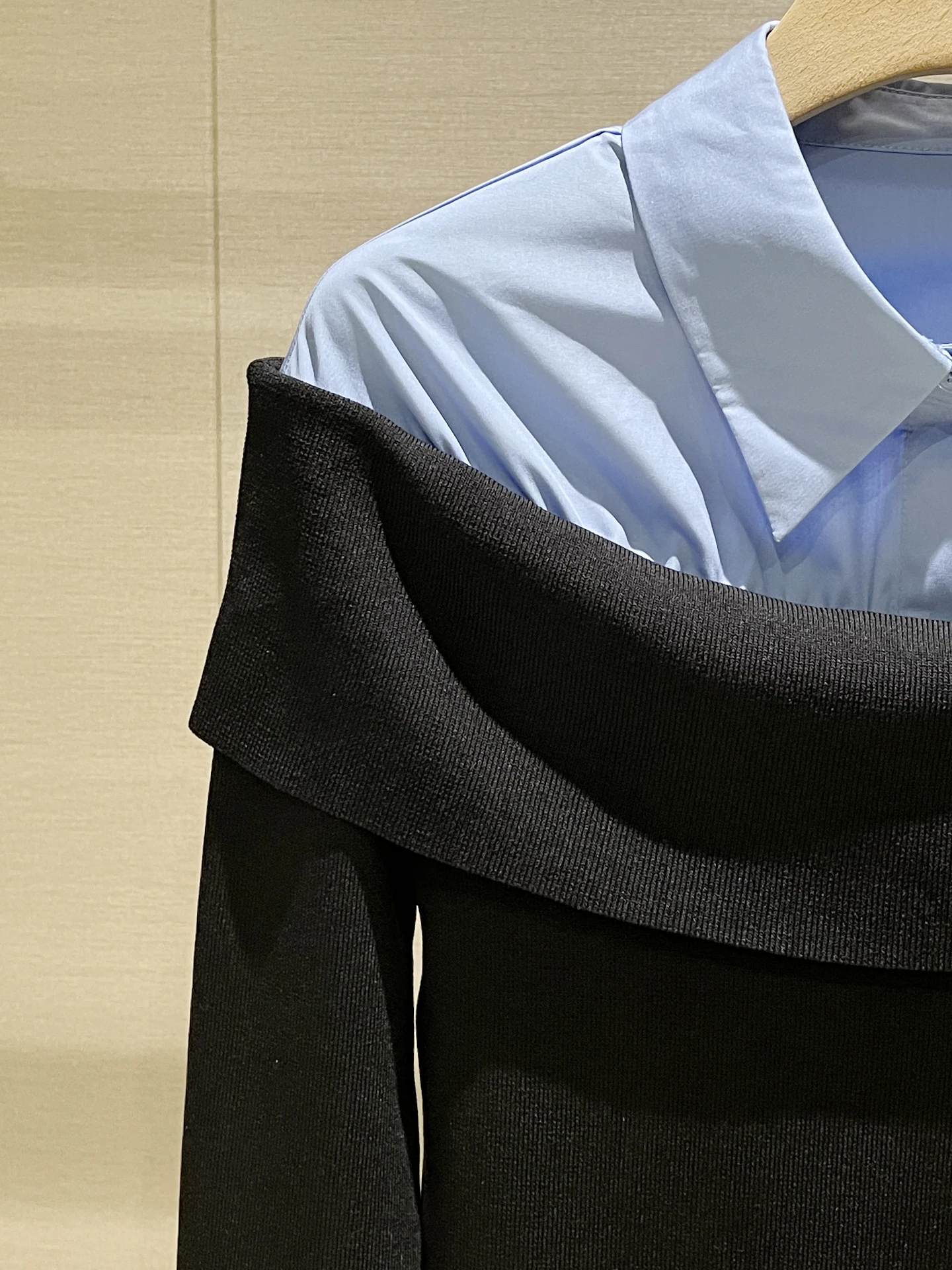 Único retalhos de malha irt design casual sle oulder barrado falso top feminino de duas peças para outono e inverno amigo da pele...