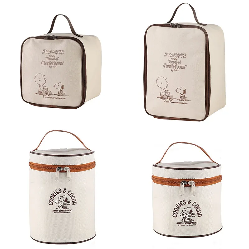 

Snoopy Lunch Box Storage Bag Anime White Collar Multi Layer Portable Wear Resistant Durable Handheld Bento Box Storage Bag Gifts