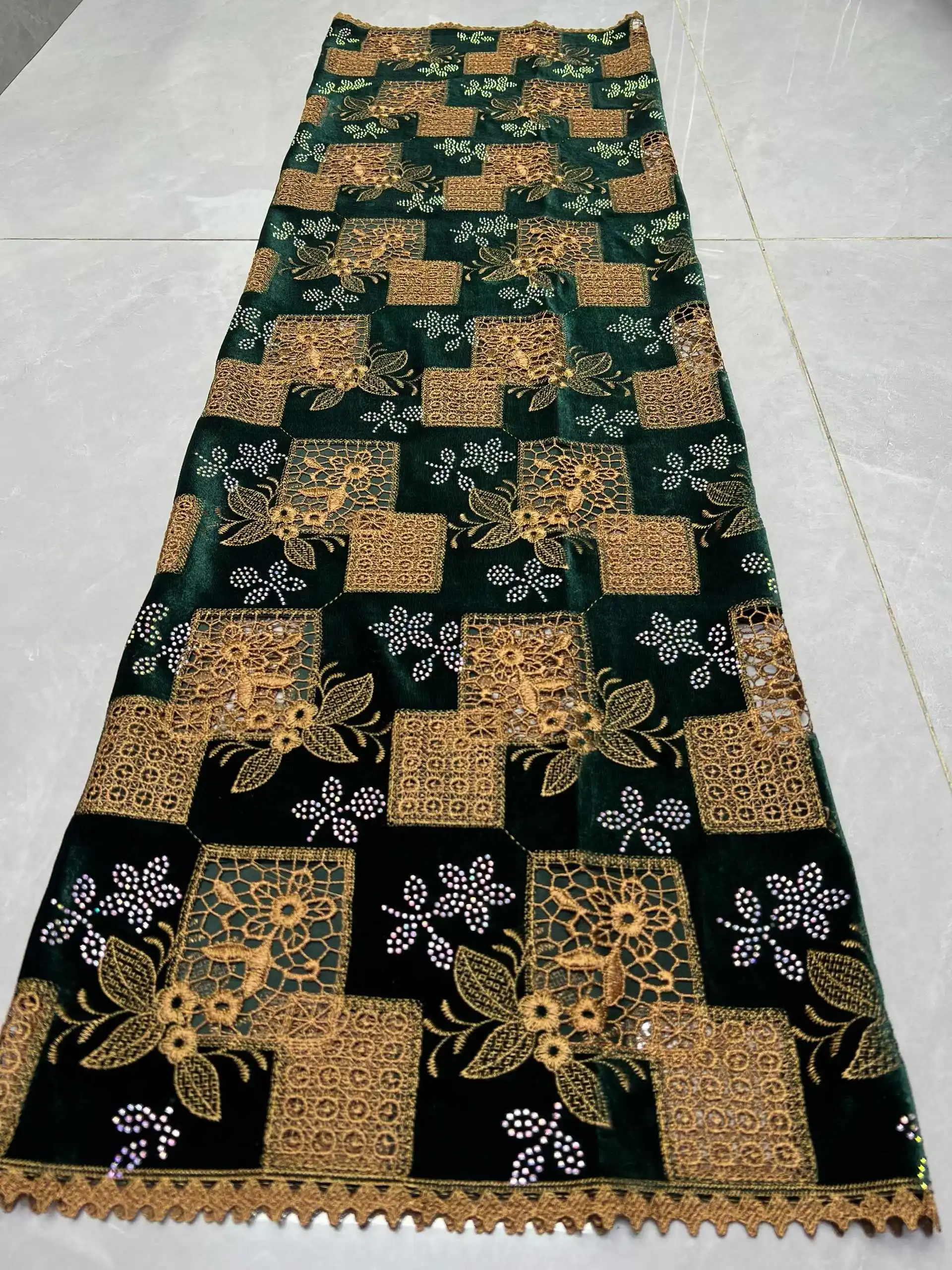 Luxe stenen mesh kant stoffen fluwelen kant Nigeriaanse Afrikaanse tule Franse netto kant voor dames avondjurken