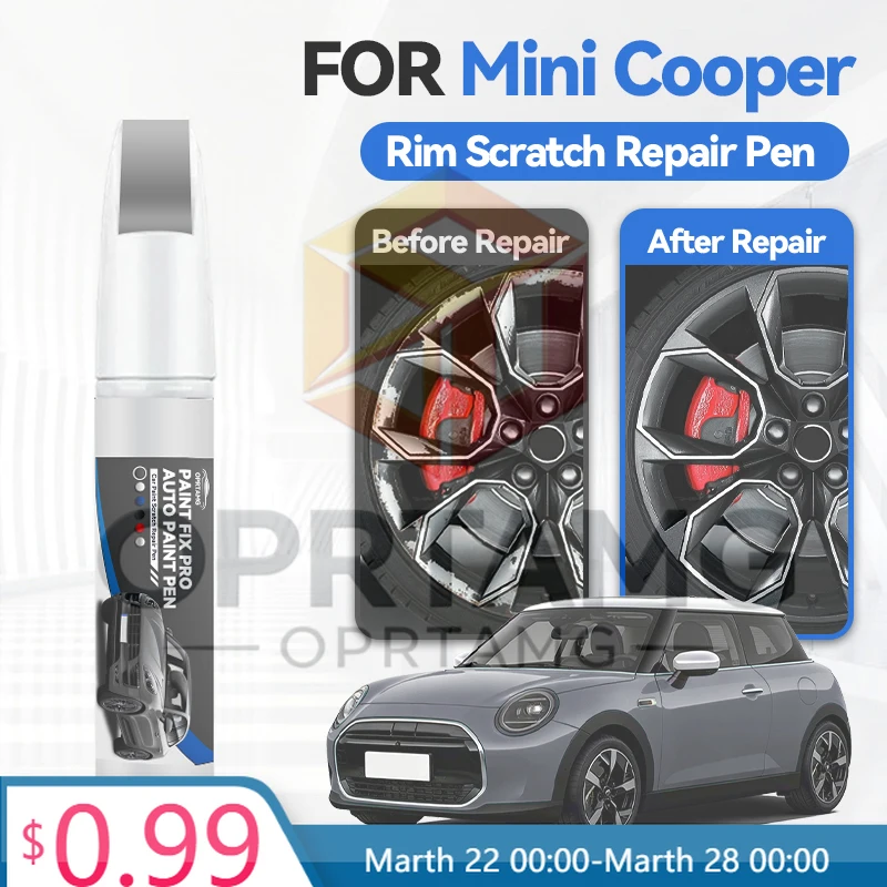 

Карандаш-краска для колесных дисков Mini Cooper 1990-2026, средство для ремонта царапин, аксессуары для авто, черный, белый