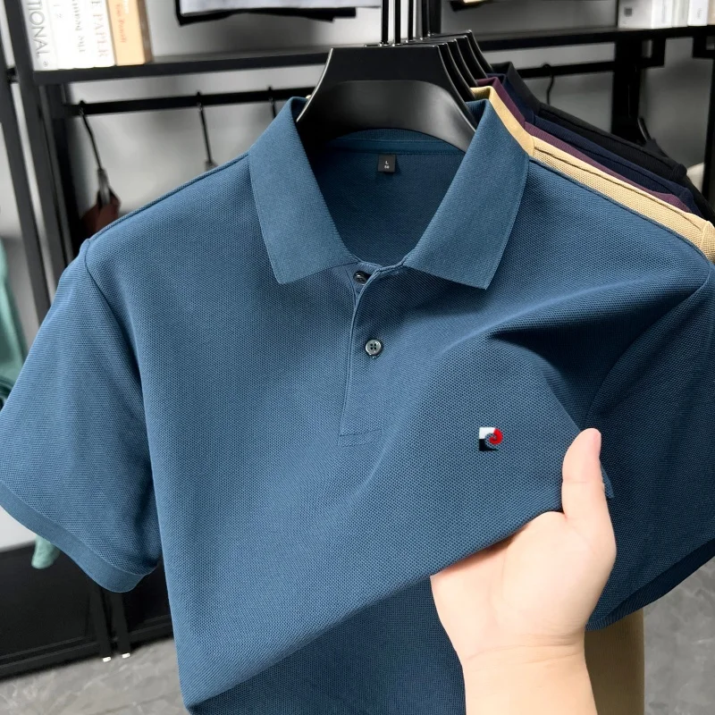 

100% cotton high-quality brand short sleeve polo shirt men's new trend embroidery summer breathable comfort casual lapel T-shirt