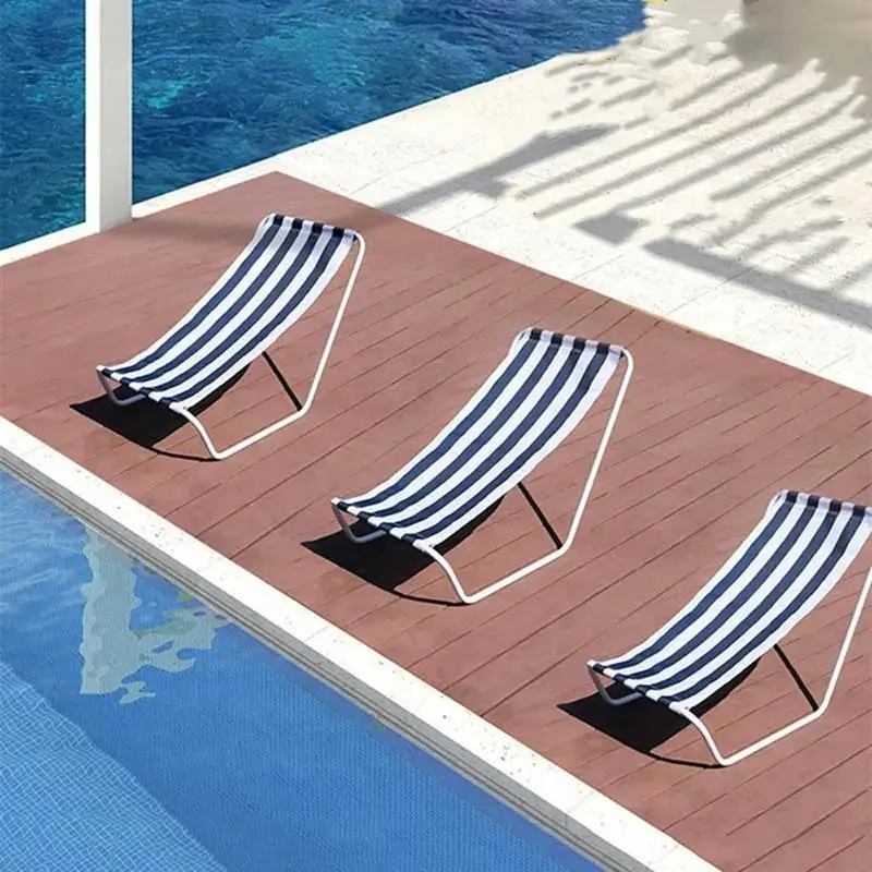 Beach Lounge Chair Portable Folding Sun Lounger Adjustable Reclining Sunbathing Lounge Chair for Lawn Outdoor Patio Relaxation