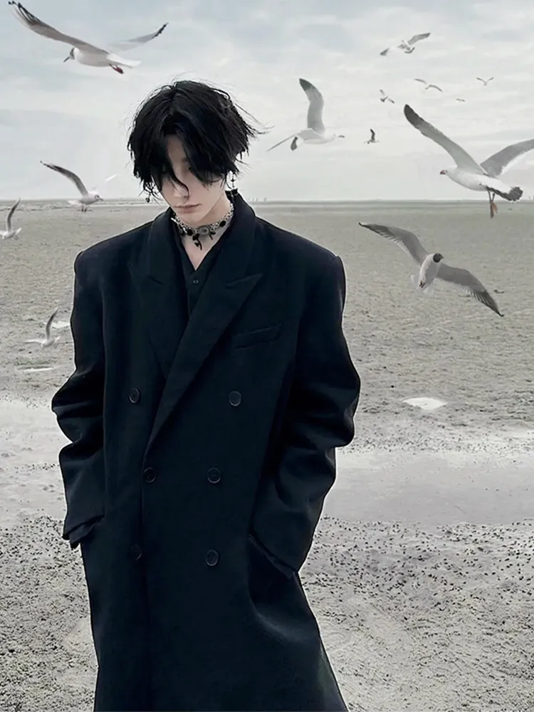 

Мужской тренчкот-накидка в китайском стиле, с элементами космической вампирской культуры, средневековый, викторианский, для ночных клубов, фестивалей, танцев, сексуальный, с корсетом, рукавами «летучая мышь», вощеный