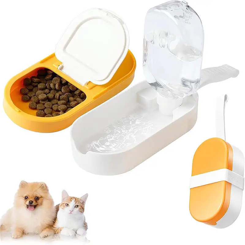 NEW 2-in-1 Dog Bowl Portable Folding Water Bottle Food Bowl Food Grade Outdoor Travel Pet Feeder and Drinker Bowl Companion Cup