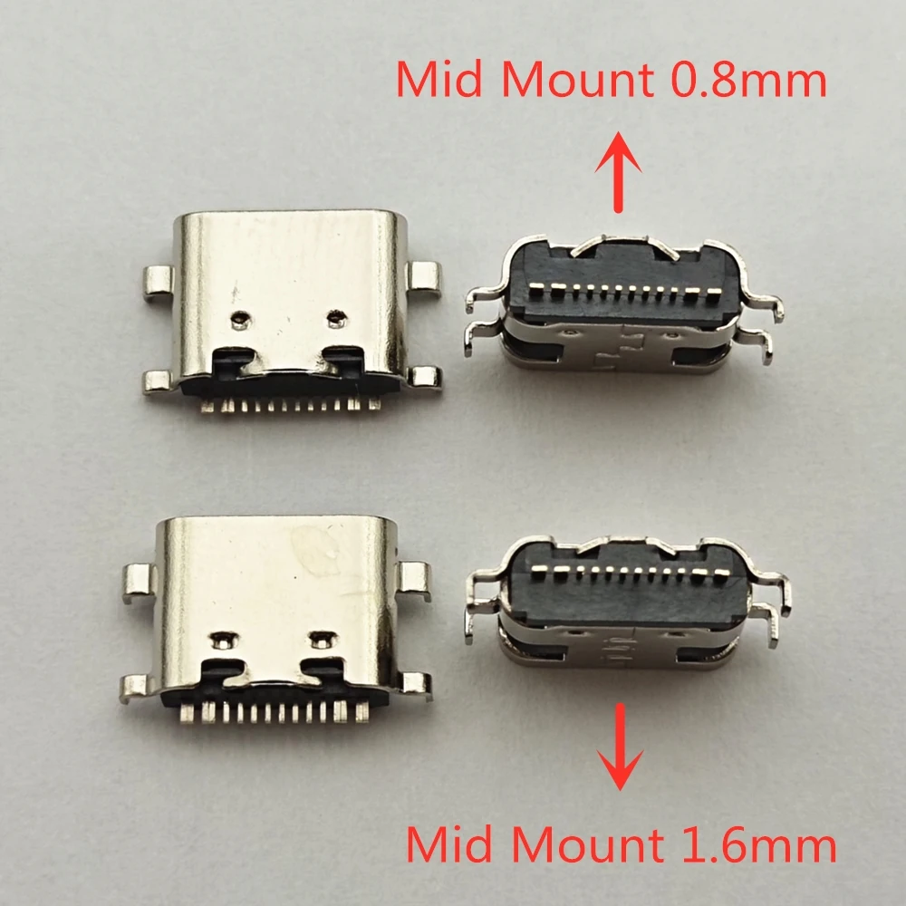 水平マウントタイプCコネクタ,メス100mm,16mm,アダプターUSB-3.1,タイプC,10-1.6個