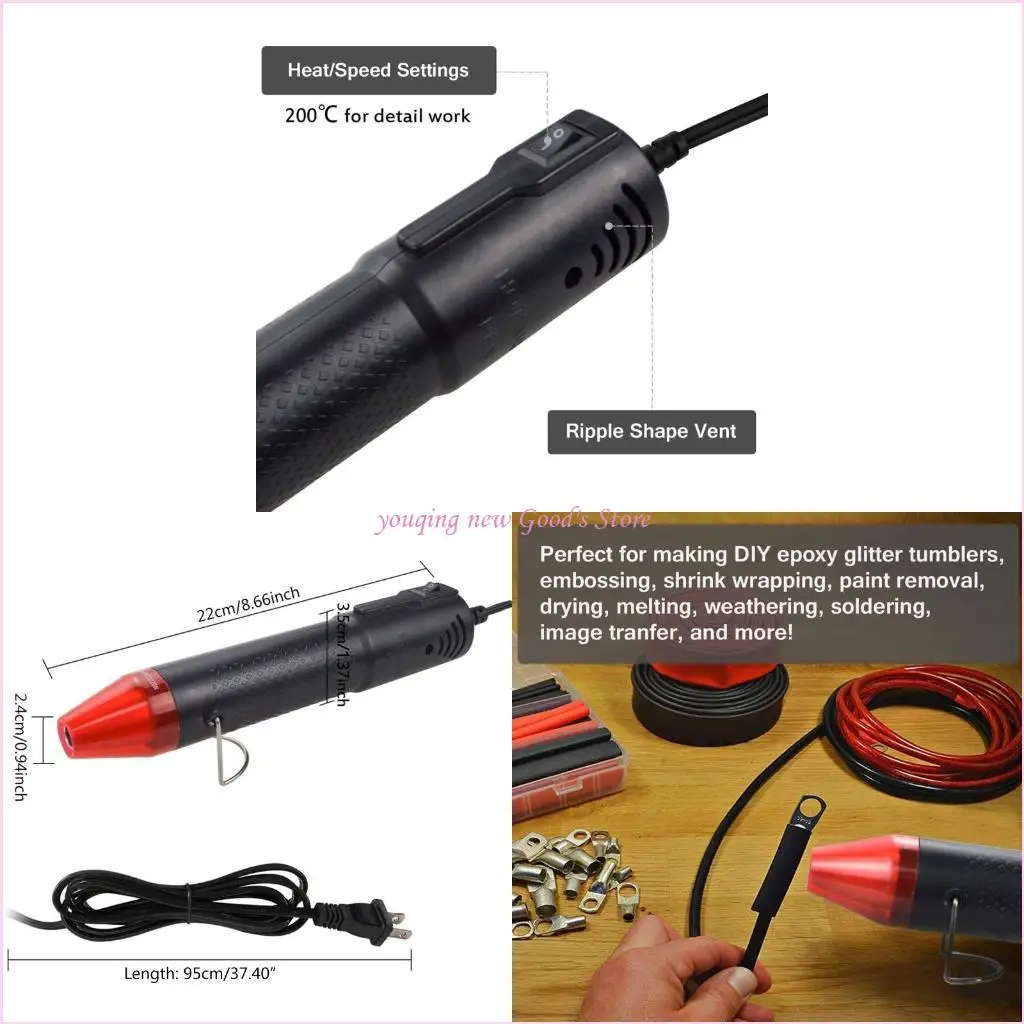 

57QA Protable Hot Air Guns Resin Crafts Heat Shrink Resin Remove Air Bubble Guns Tool