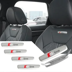 2PCS Audi Metal Interior Seat Back Emblems Stickers Badges Logos For Sline A3 A4 B8 8P B9 8V A1 A6 C6 Q3 Q5 C7 Seat Accessory