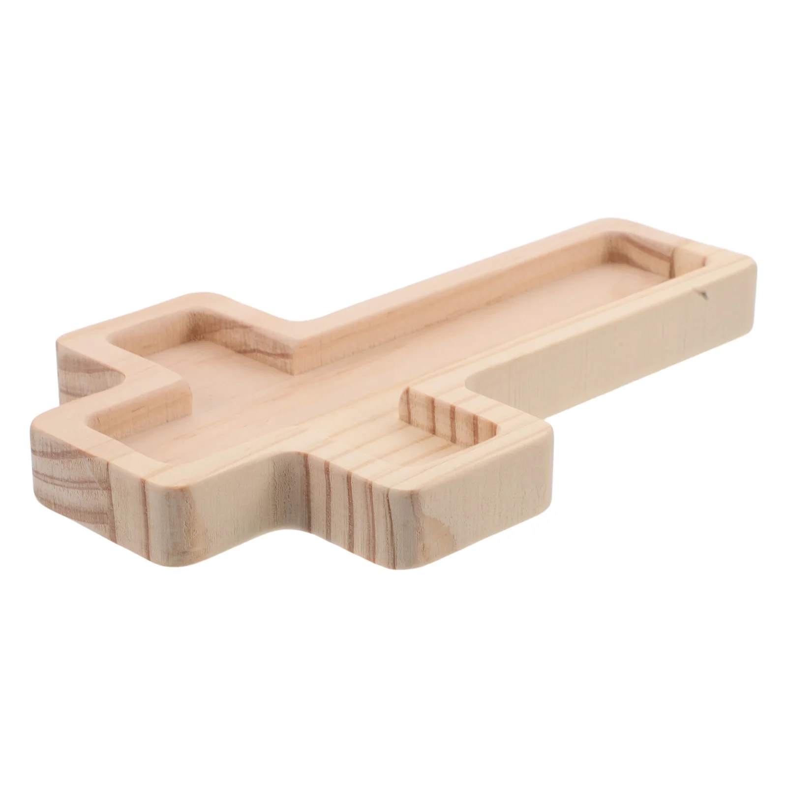 

Cross Dining Tray Decorative Serving Platter for Dessert Candlestick Appetizer Wood
