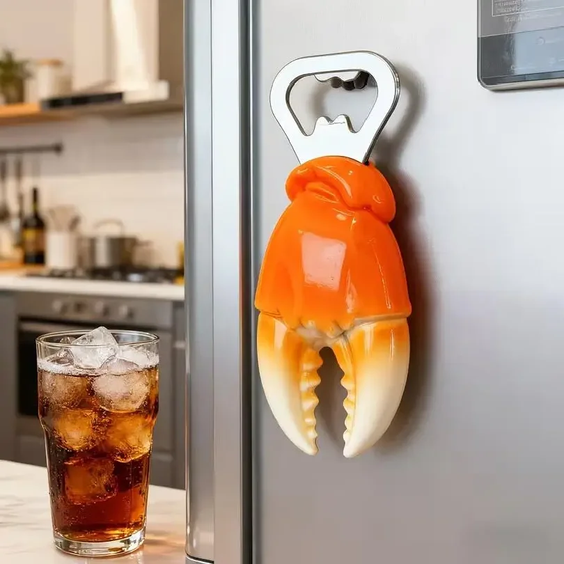 Unique  Crab Claw Bottle Opener Refrigerator Magnet Funky Bar Tool for Beer Cap Removal Kitchen Decor Accessories