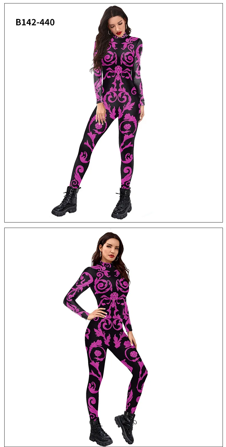 Disfraz de Cosplay con estampado 3D para mujer, traje de Catsuit transpirable, mono de Anime, Mono de fiesta de Carnaval a rayas Zentai, Color