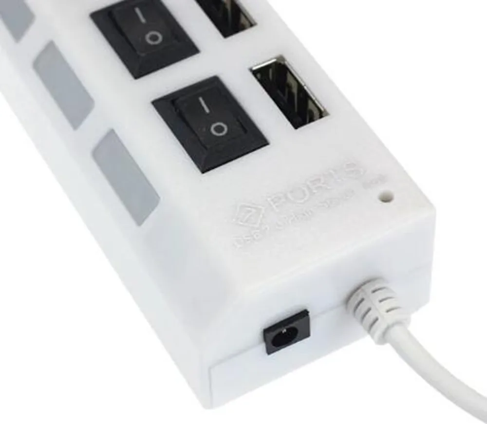 480Mbps USB USB 7-Port Splitter Adapter 2.0 Hub with On/Off Switch for PC Laptop Peripherals Accessories