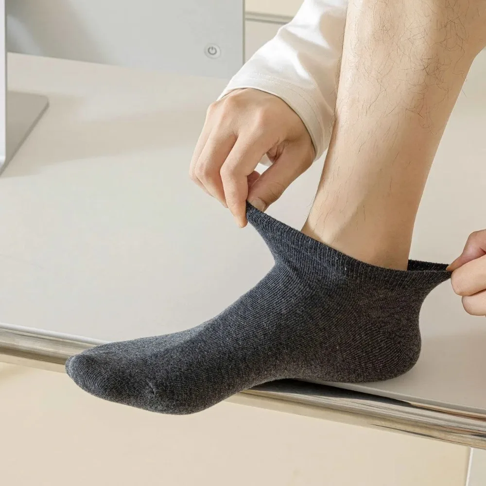 7pairs Portable Thin Travel Disposable Socks Breathable Cotton Women Boat Socks Low Cut Solid Color Men Short Socks Spring