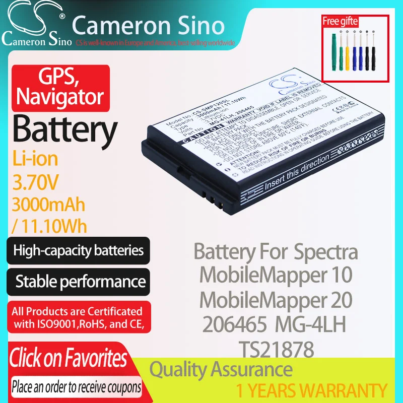 Cameronsino Batterij Voor Spectra Mobilemapper 10 Mobilemap 20 Past Spectra 206465 Mg-4LH TS21878 Gps, navigator Batterij 3000Mah