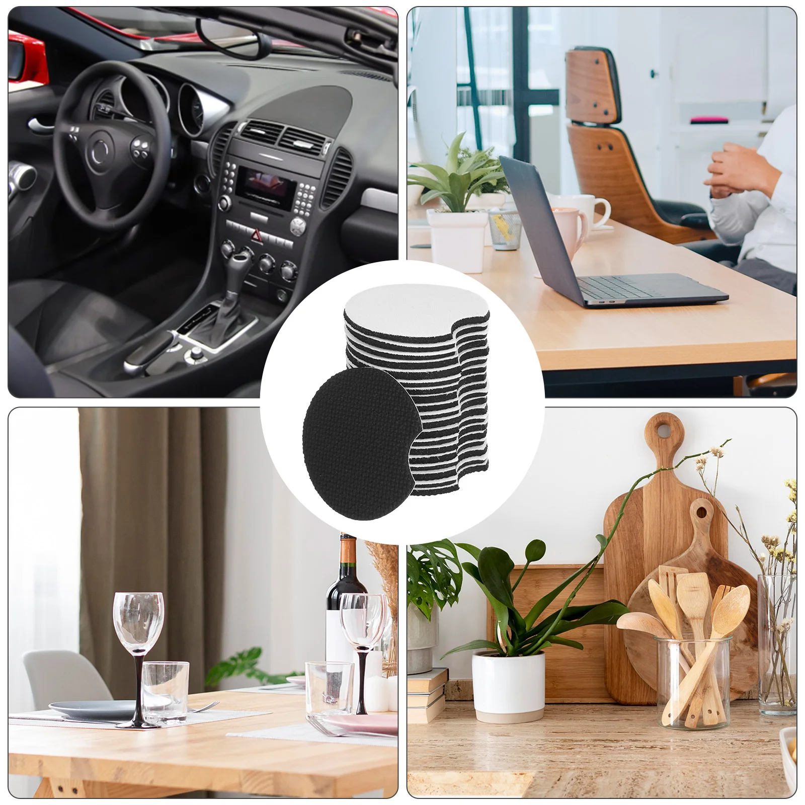 

36Pcs Car Cup Coasters Sublimation Blanks Round Neoprene Rubber Anti Slip Waterproof Cup Holder Inserts for DIY Crafts and