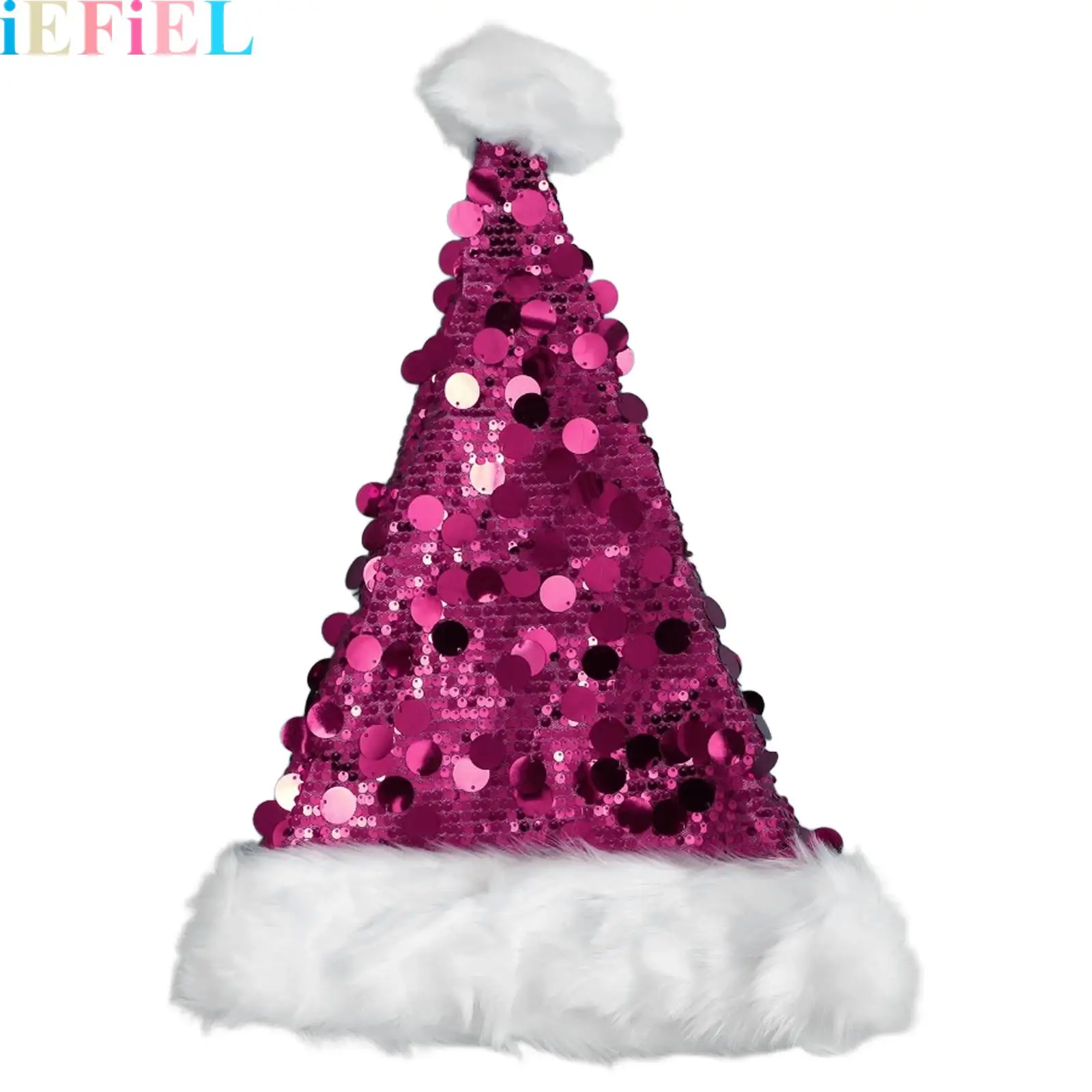 

Christmas Santa Hat Soft Plush Christmas Pompom Hat for Adults Men Women Xmas Holiday Party Gift