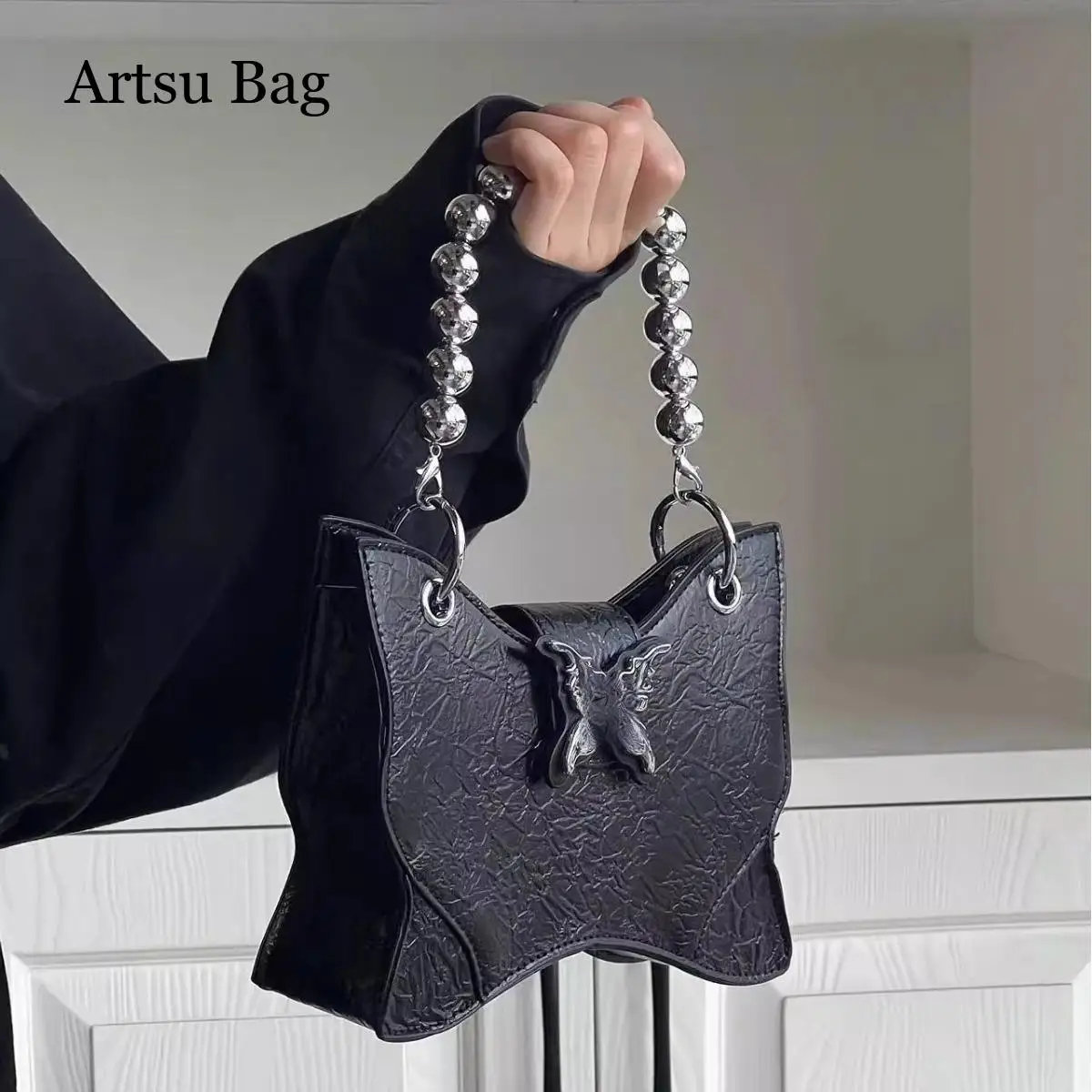 

Butterfly Handbag Black Bow Bag for Women 2024 New Fashion High Quality Texture Chain Shoulder Crossbody Bag