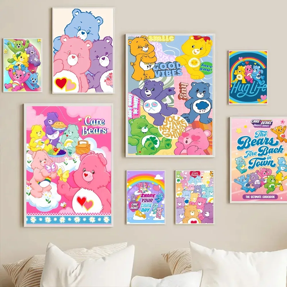 1PC Cartoon C-Care B-Bears Poster Paper Print Home Living Room Bedroom Entrance Bar Restaurant Cafe Art Painting Decoration