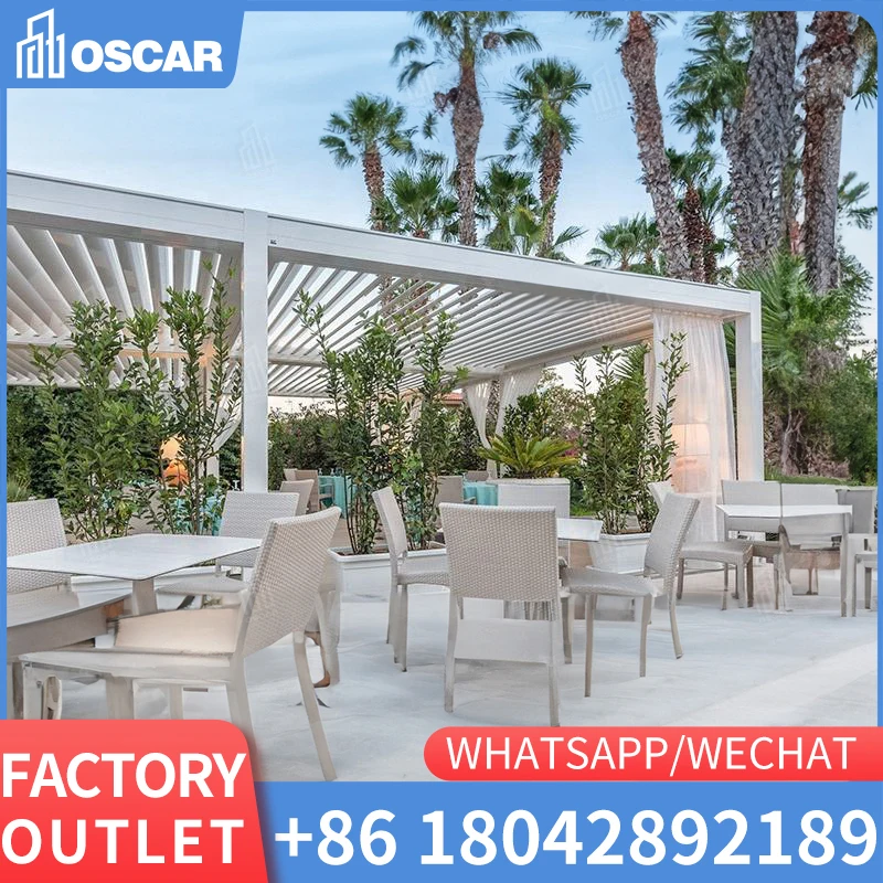 

All Season Electric Shutter Aluminium Pergola Canopy Garden Pavilion Aluminium Gazebo Outdoor Louvre Pergolas Motorized