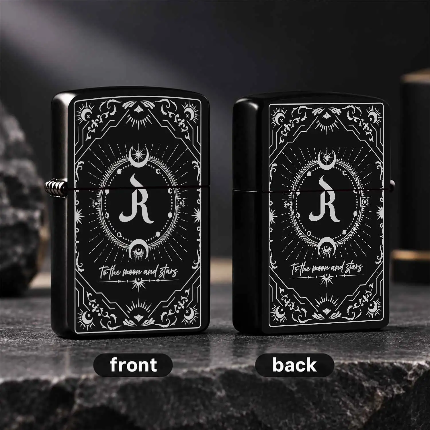 Vintage Celestial Jr Monogram Lighter To The Moon And Stars Themed Ornate Decorative Lighter Ideal For Daily Use Gifting For All Occasions Parties Anniversaries Casual Meetings   A Humorous And Interesting Lighter