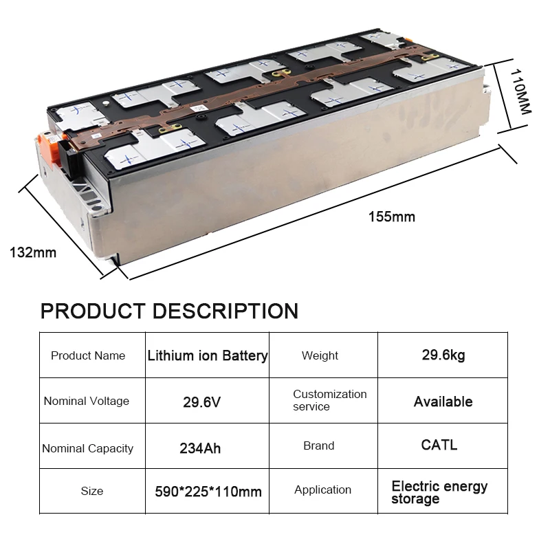 Ca tl 29.6V 8S1P 1S8P 234Ah 64KWh Nmc Nis s.an Leaf Car EV Module Energy Storage Lithium Ion Battery for G.olf C.arts