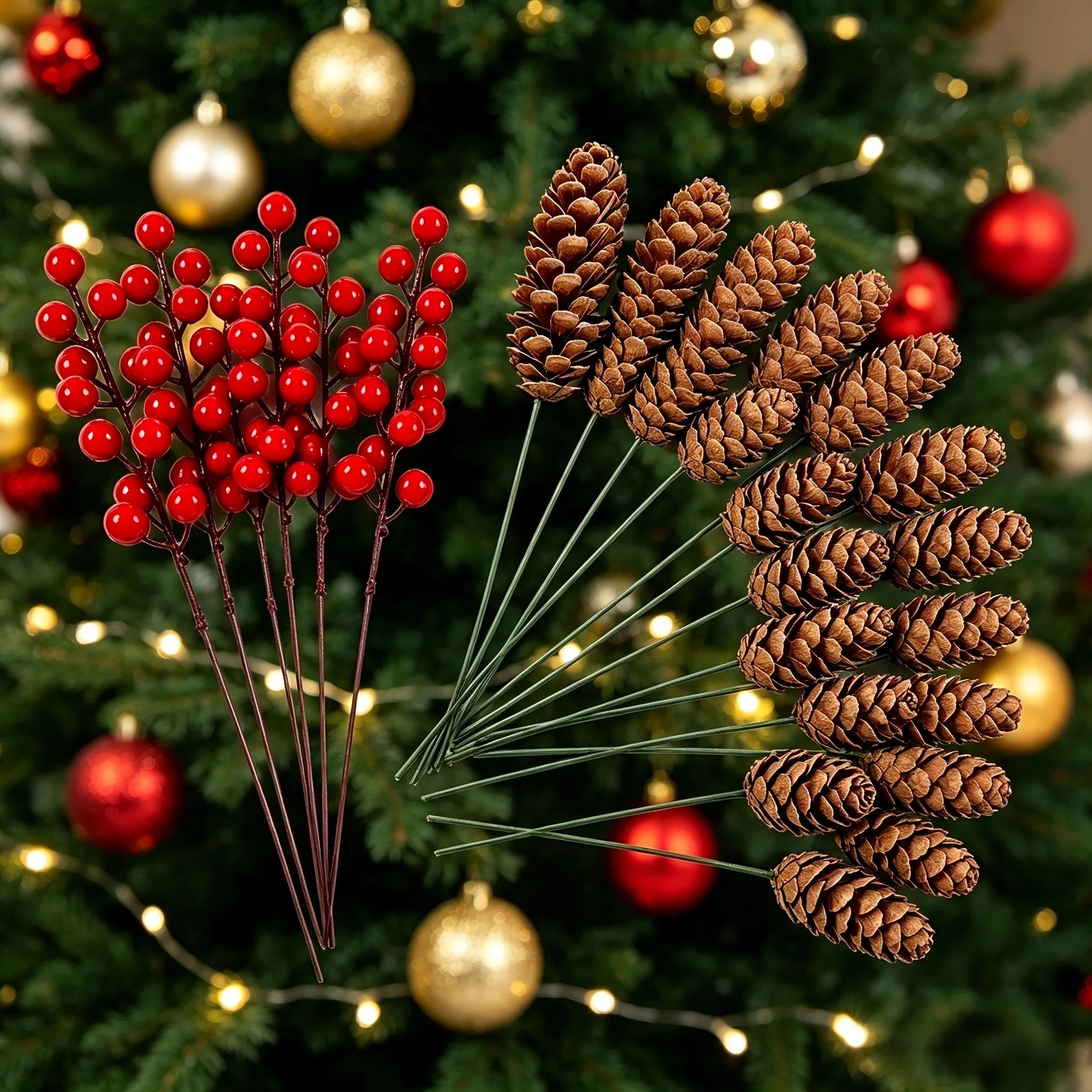 40 Peças de Ramos de Pinheiro - Home Decor Garland avaliação e preço