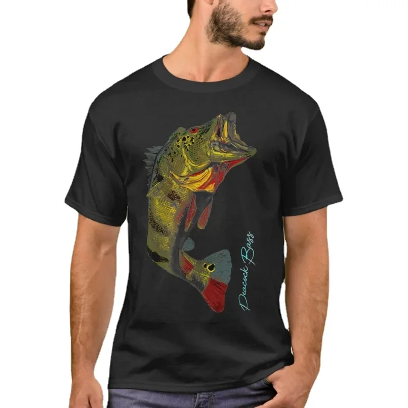 

Peacock Bass Fishing Fashion Fisherman Angler Gift T-Shirt 100% Cotton O-Neck Summer Short Sleeve Casual Mens T-shirt Size S-3XL