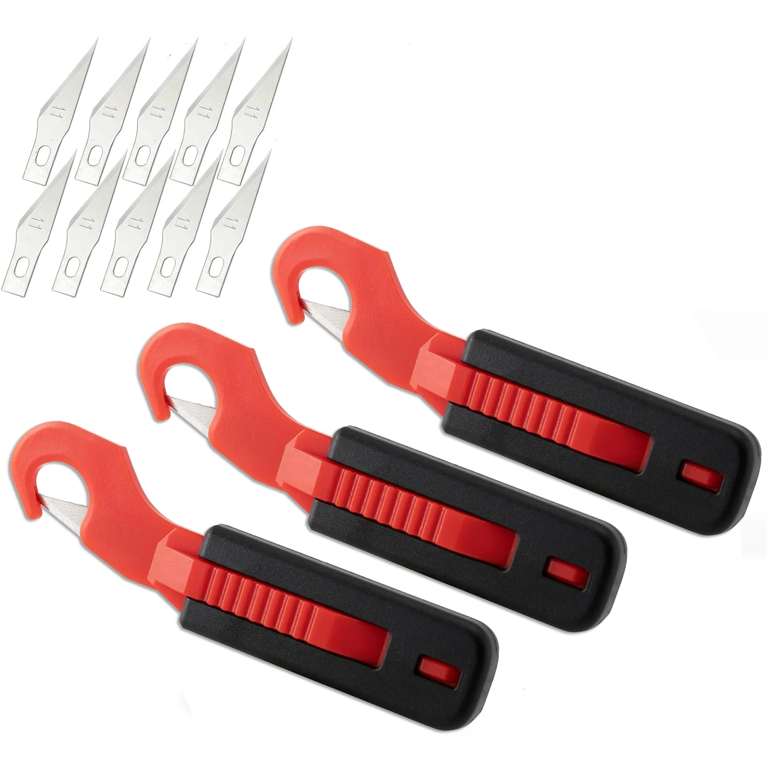 FOSHIO 3pcs Safety Vinyl Wrapping Guard Cutter Knife With 10pcs Scalpel Blades Car Tint Film Paper Precision Cutting Craft Tool
