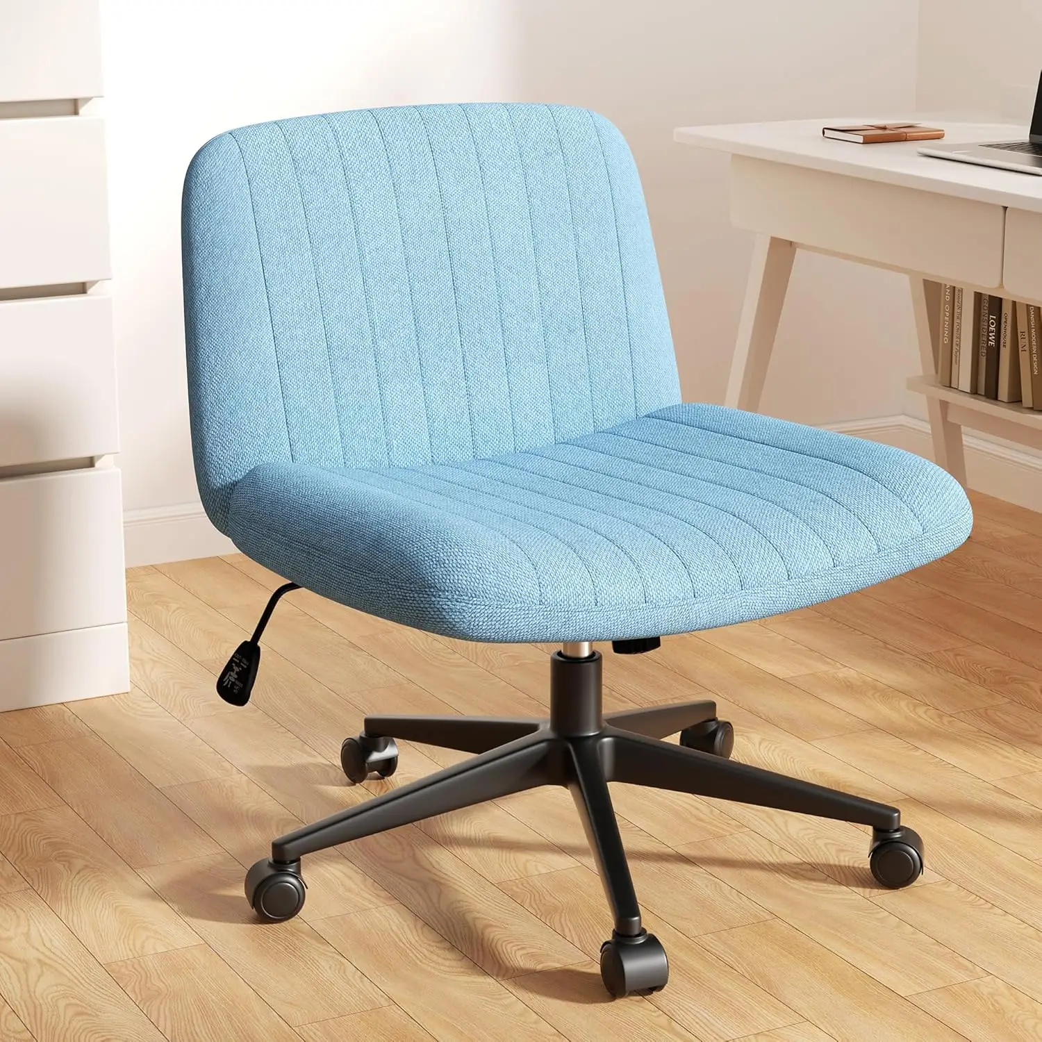 

Criss Cross Chair with Wheels, Cross Legged Office Chair, Armless Office Chairs Adjustable Height Swivel Tilting, Customized