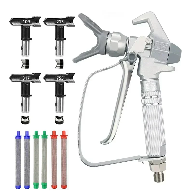 Airless Paint Sprayer Gun with Nozzle Guard Spray Tips,Airless Paint Spray Gun Filter for Spraying Machine  Accessories