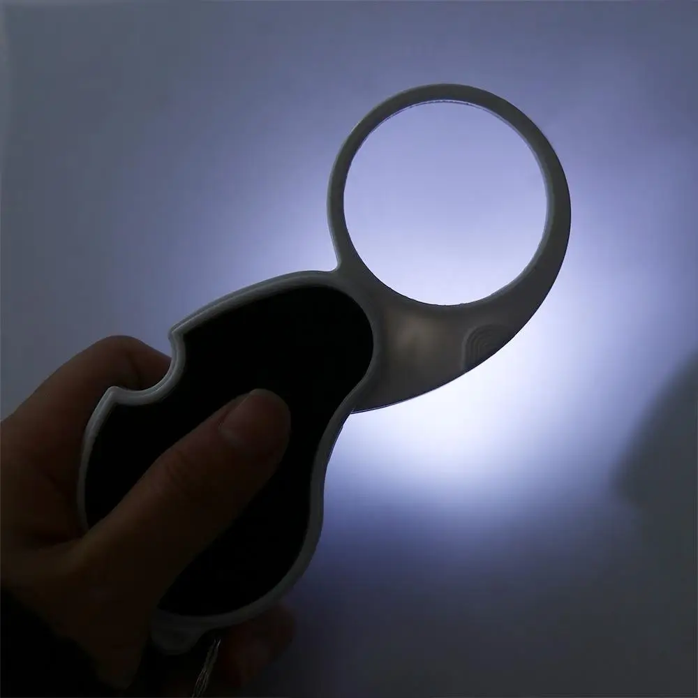 

Pocket With Light Foldable Magnifier Folding Illuminated Key Chain Magnifier 5X Loupe 5X Magnifying Glass Stamps