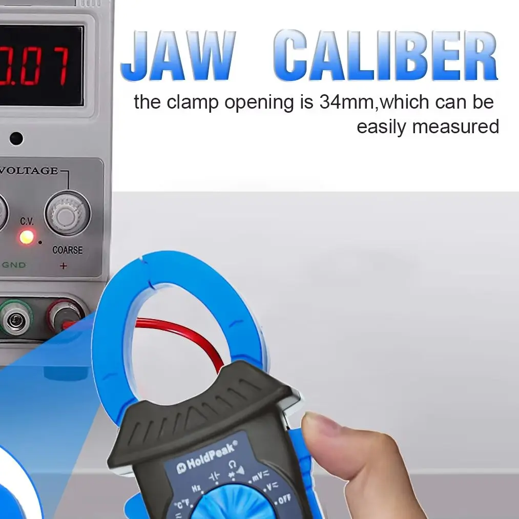 

Clamp 6000 Counts Double Open Jaw DC/AC True-RMS Multimeter Auto Range,Auto Power Off,- LCD Backlight, 38mm Clamp Opening