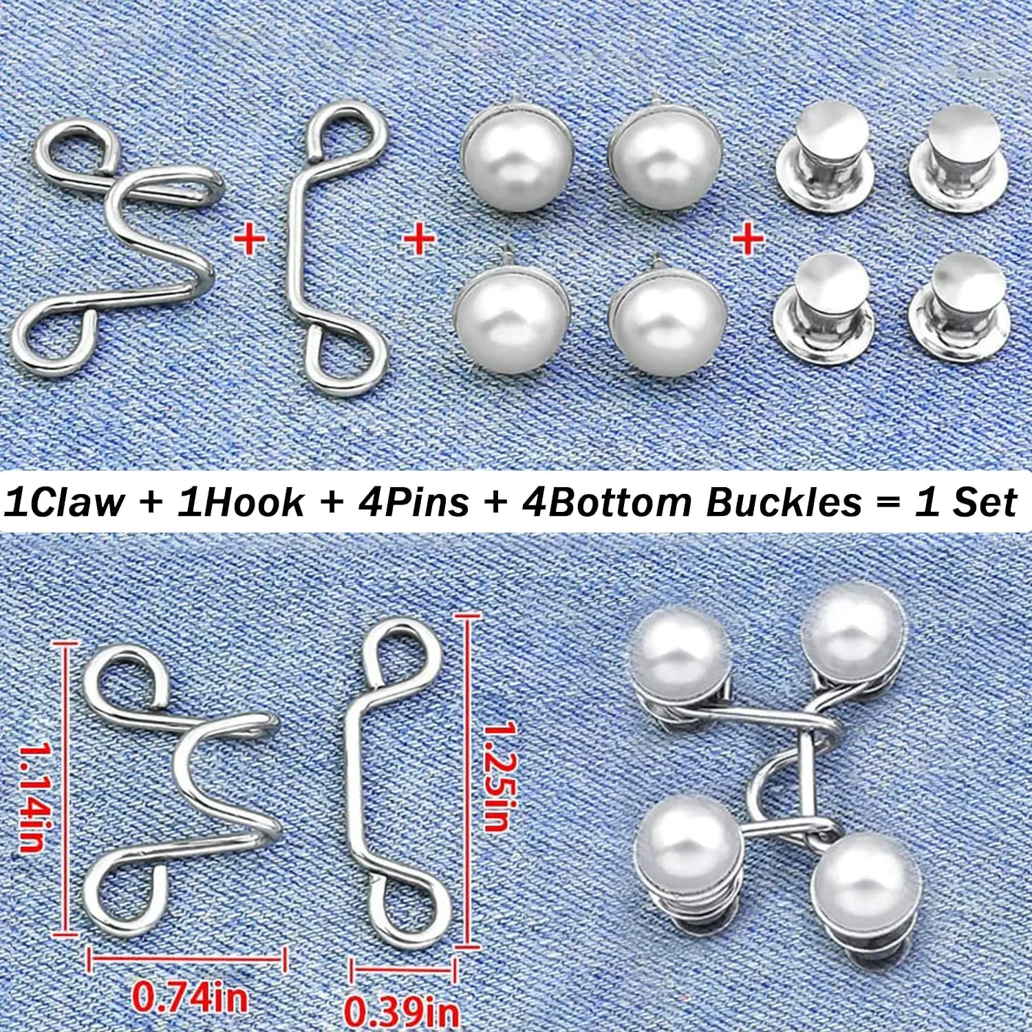 2/1pcs abnehmbare Taille Schnalle Extender Set Näh freie Jeans hose Metallstifte Clips Taille straffen Kleidung Schnallen Knöpfe