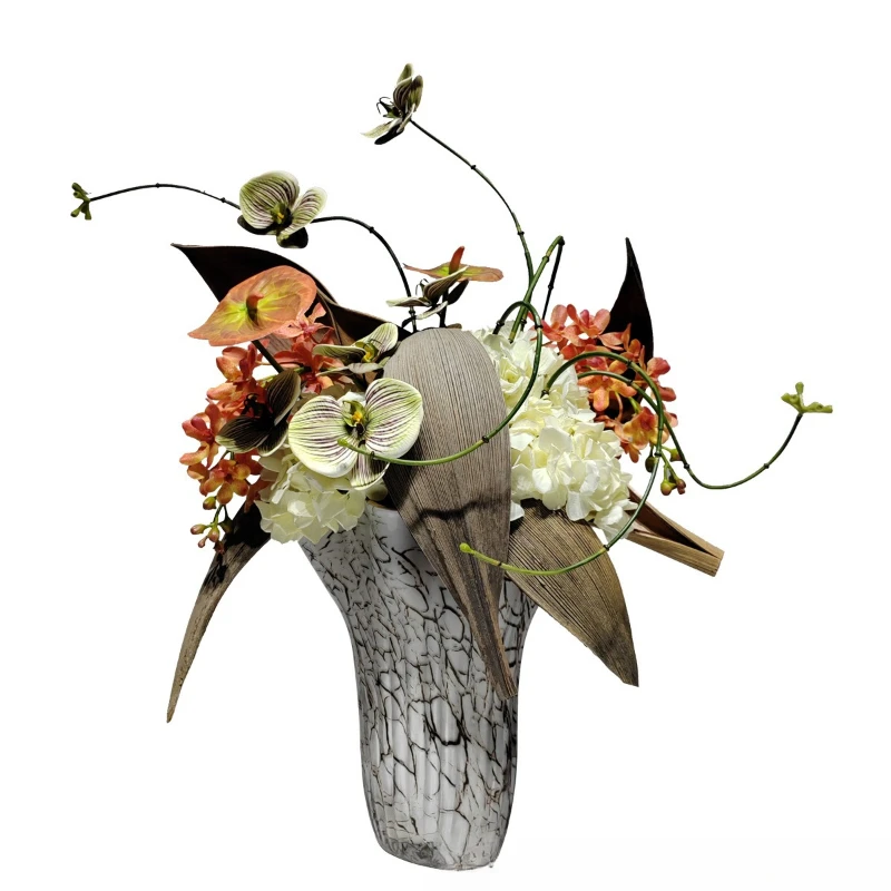 

New Chinese-style simulated flower art sales office, hotel living room, coffee table entrance, faken jewelry